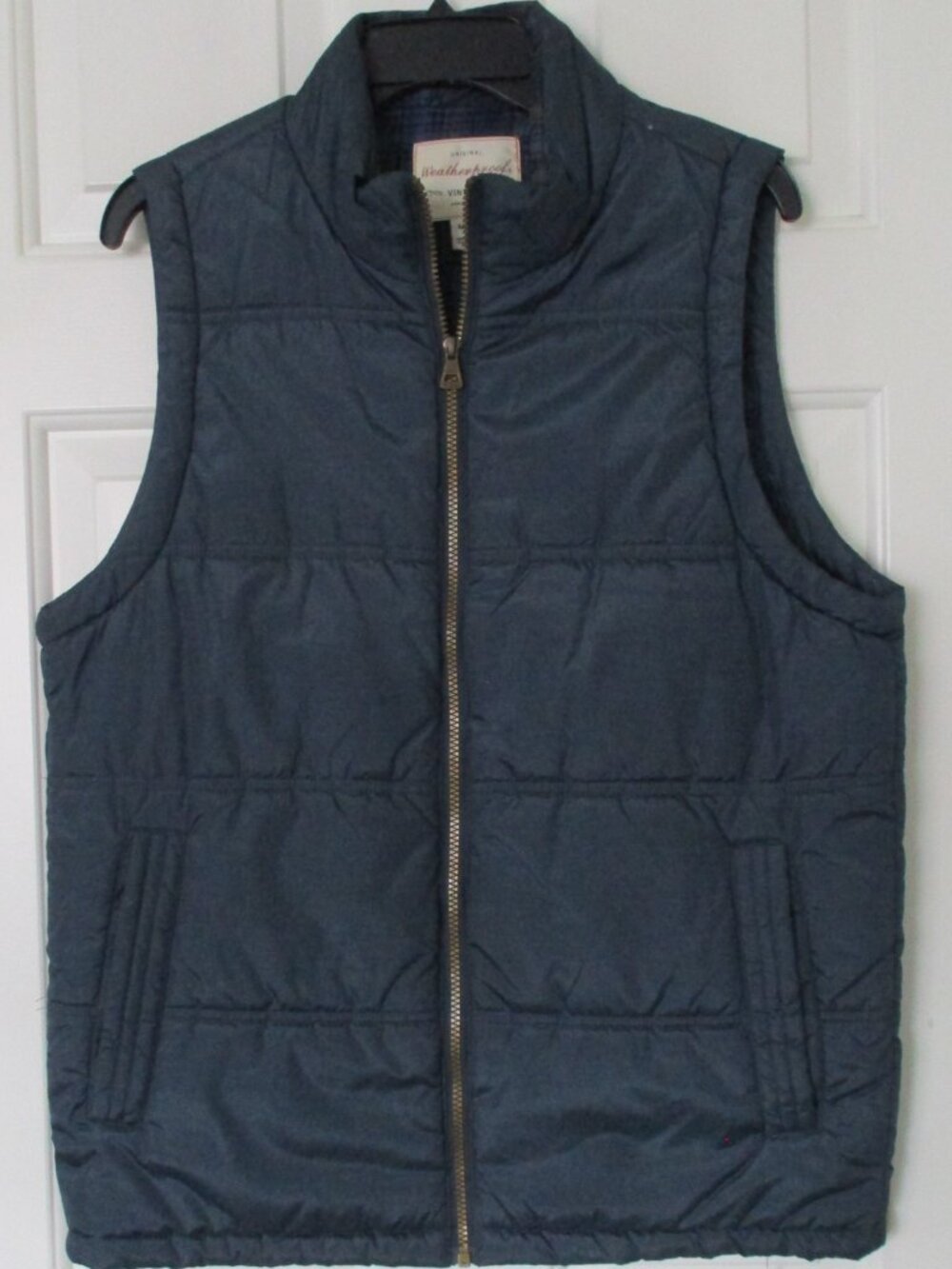 Weatherproof Mens Sleeveless Quilted Blue Lined Full Zip Vest NWOT - Size Medium